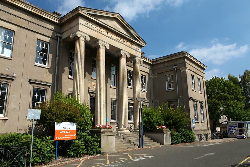 Front of Cheltenham General Hospital