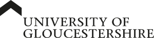 Gloucestershire University Logo with up arrow and name all in bold