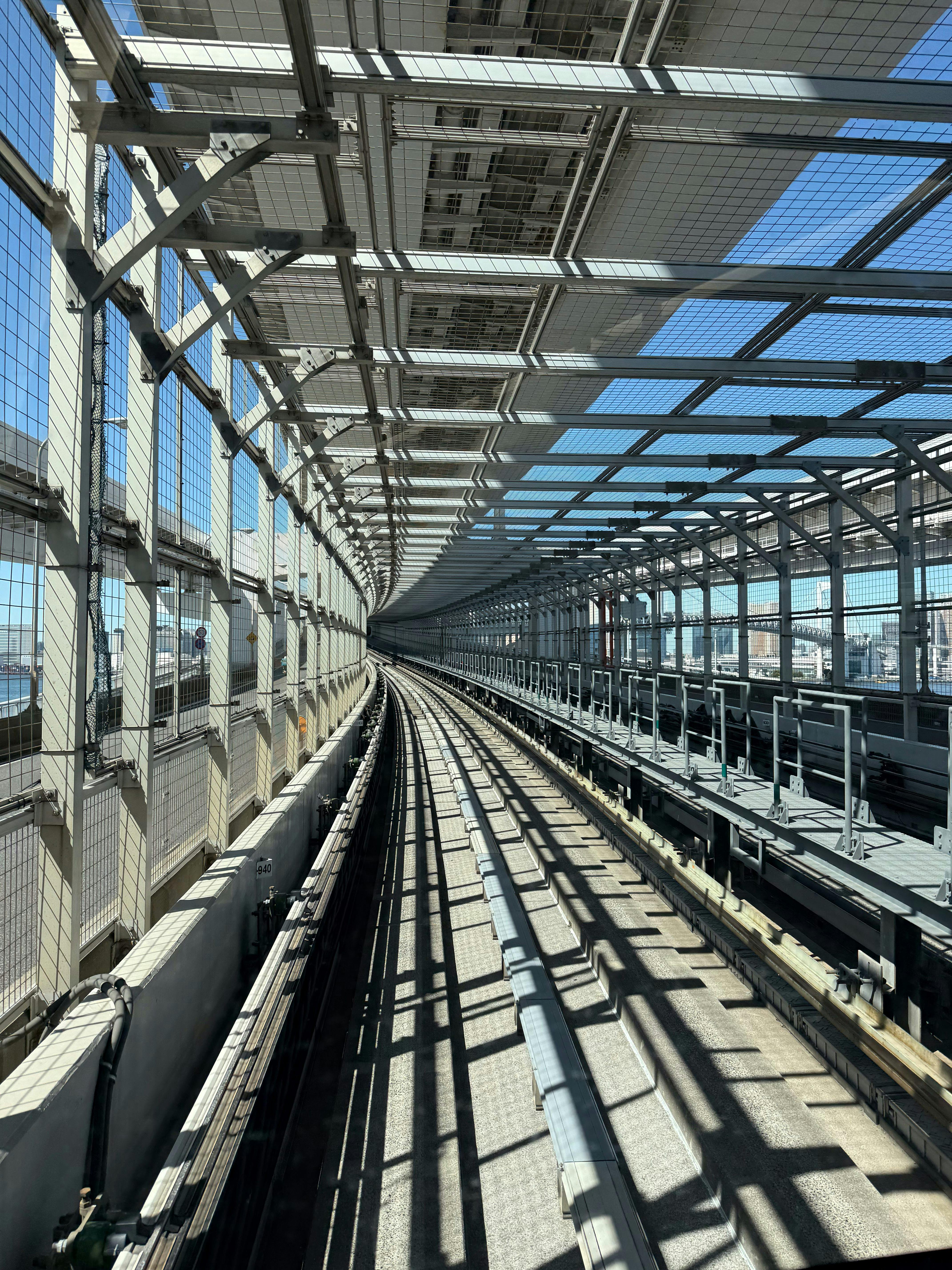 Framework bridge around a train line