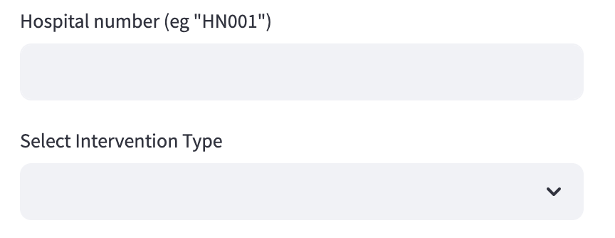Two fields from a web page
